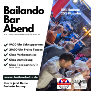 Bailando Bar Abend Do. 29.01.26 inkl. Schnuppern (30 Min) – OHNE ANMELDUNG