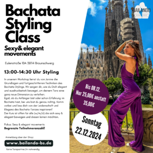 Bachata Styling Class –  Moulin Rouge Teil 1  – Sonntag 12.01.2025 19:00 Uhr