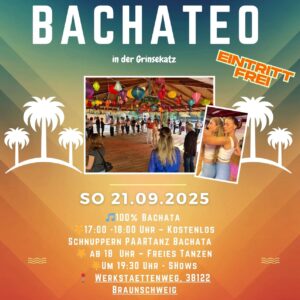 Bachateo Beach NEUER TERMIN – So. 21.09.2025 inkl. Schnuppern  – SCHNUPPERANMELDUNG