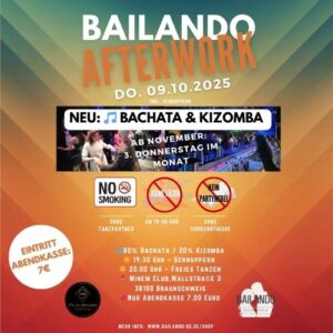 Bailando Afterwork BachaKiz Do. 09.10. inkl. Schnuppern (30 Min) – OHNE ANMELDUNG